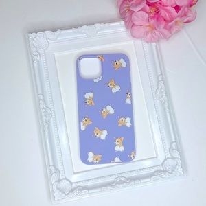 Cute Corgi Butt on Lavender Background 
Silicone iPhone Case 12 / 12 Pro or 13